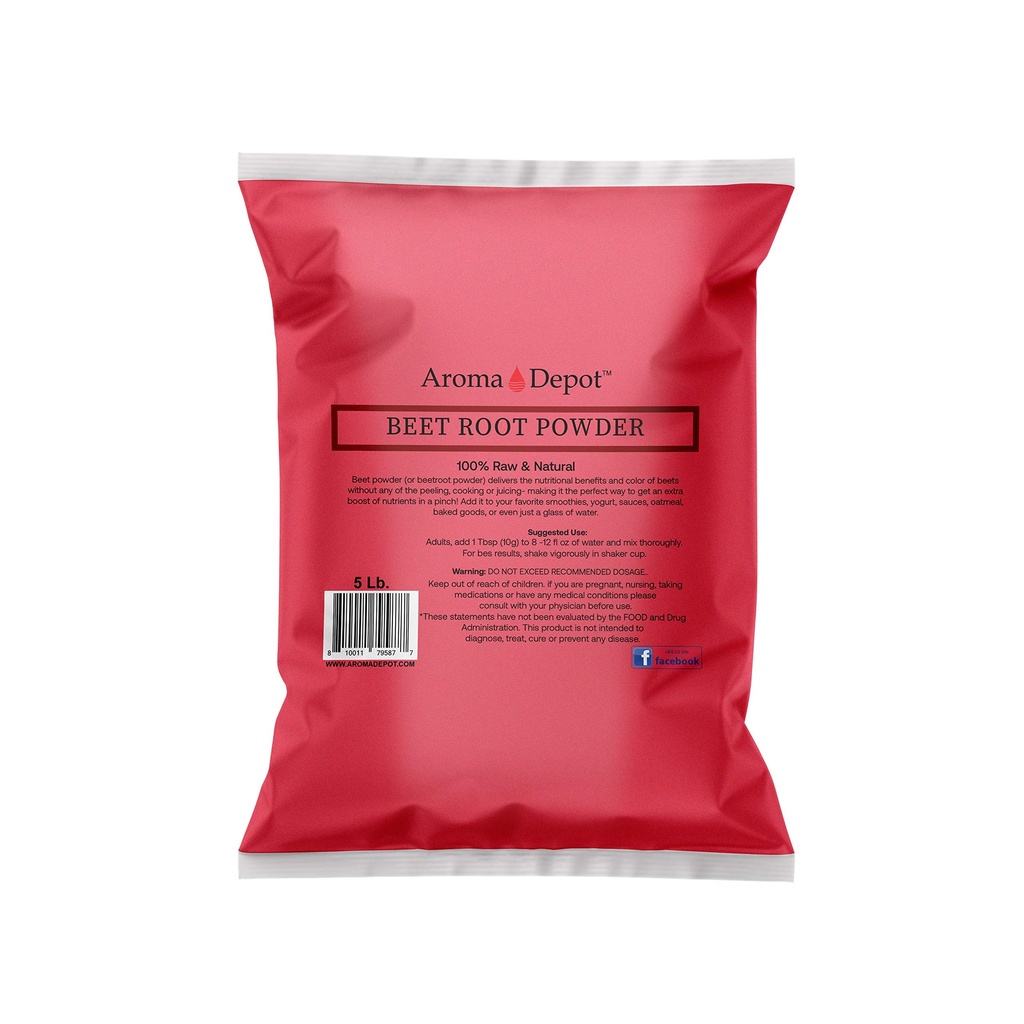 Beet Root Powder 5 lb. oleh Aroma Depot Raw & None-GMO I Vegan I Gluten Free I Nitric Oxide Booster I Boost Stamina and Increase Energy I immune System Booster 100% Natural