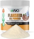 AKI Flaxseed Oil Powder - Dikemas dengan Estical Nutrients seperti Omega- 3 asam lemak, fiber, & Lignans - Bebas dari Artificial Advolics, Dibuat dengan Ideal Quality Ingreations (5.30oz / 150g)