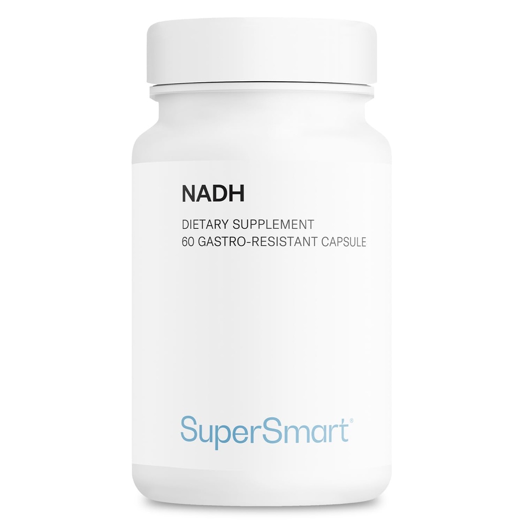 Supersmart - NADH 5mg per hari (Mengurangi nikotinamide Adenine Dinucleotide) - NADH Tambahan - Pil Energi 126; Non-GMO & Gluten Free - 60 Delayed Rilis Kapsul
