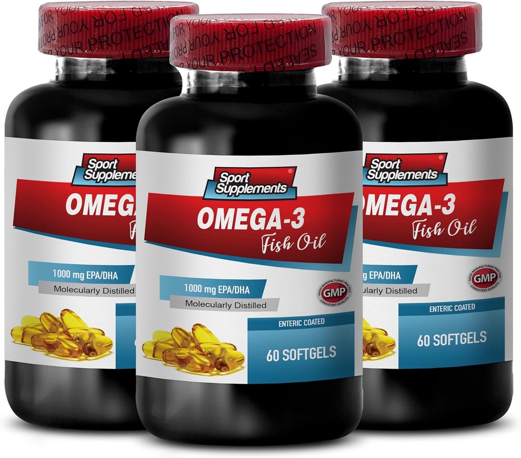 Omega-3 8060 Minyak Ikan - Oil Ikan - Suplemen Minyak Ikan Omega 3 Suplemen, Omega 3 Acid Gendut Suplemen, Wild Alaska Fish Oil, Murni Omega 3 - 3 Bot 180 Softgels
