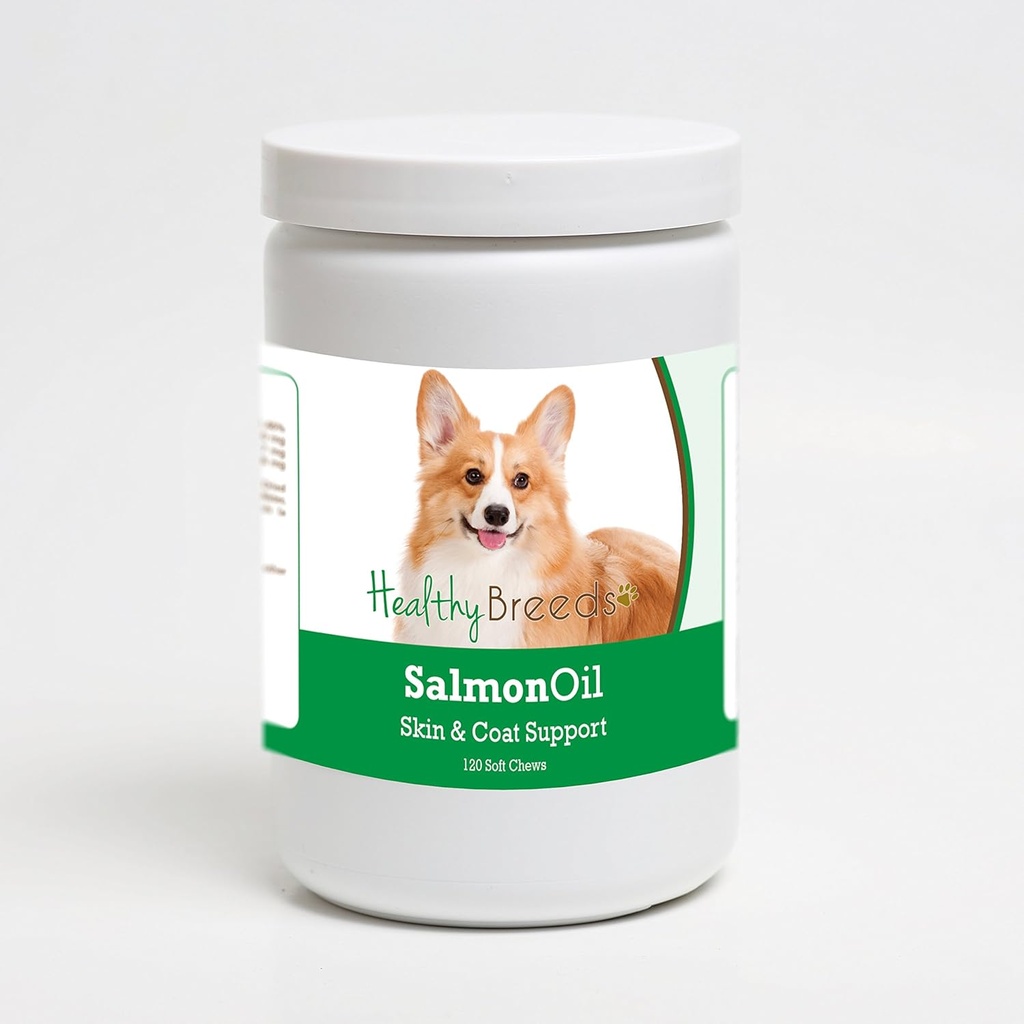 Makanan sehat Pembroke Welsh Corgi Salmon Oil Soft Chews 120 Count