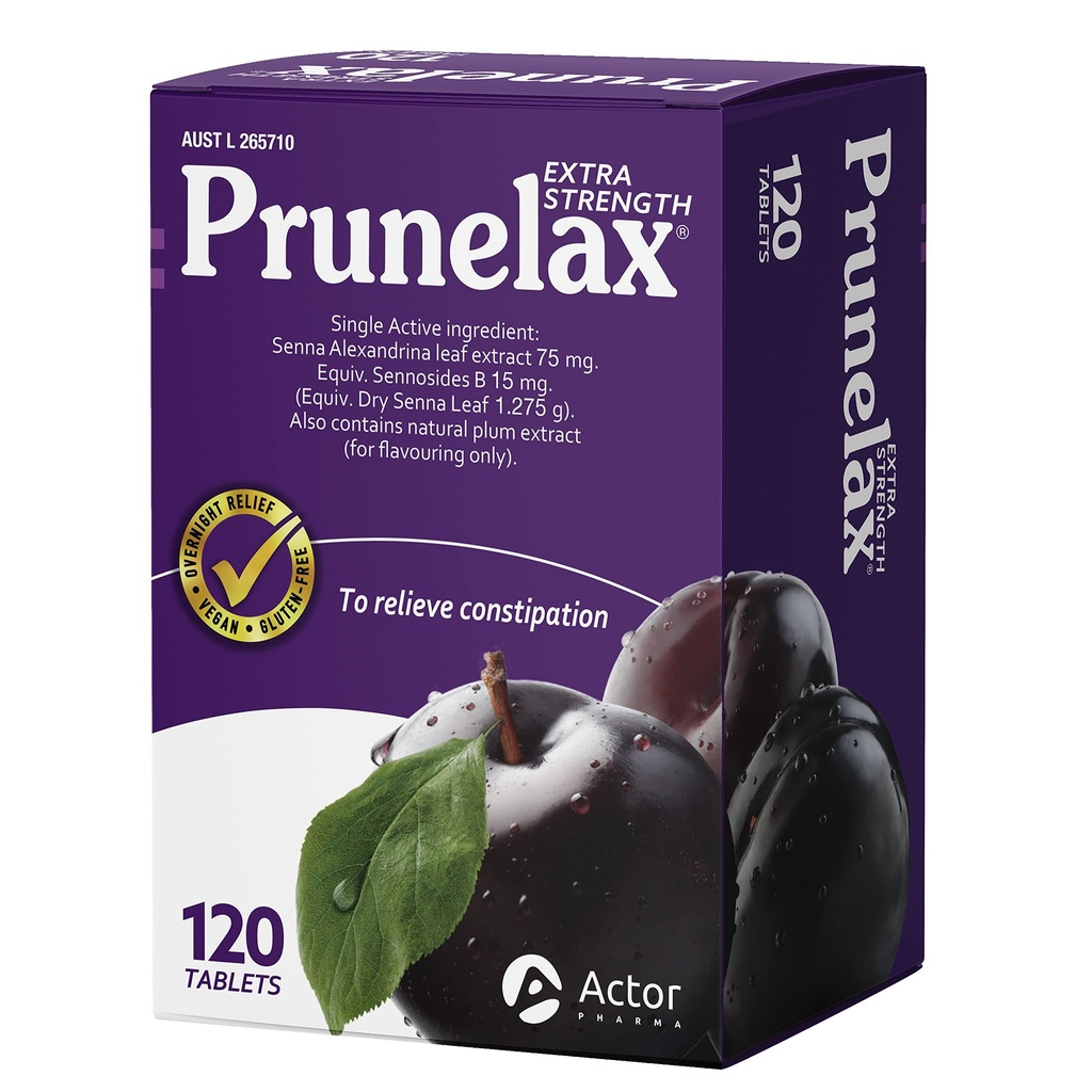 Prunelax Tablet - Ekstra Kekuatan Laxative Tambahan Berisi Kekuatan Tinggi Senna untuk Bantuan Kesembelit & Mengembalikan Normal Gerakan Bowel - 120 Tablet