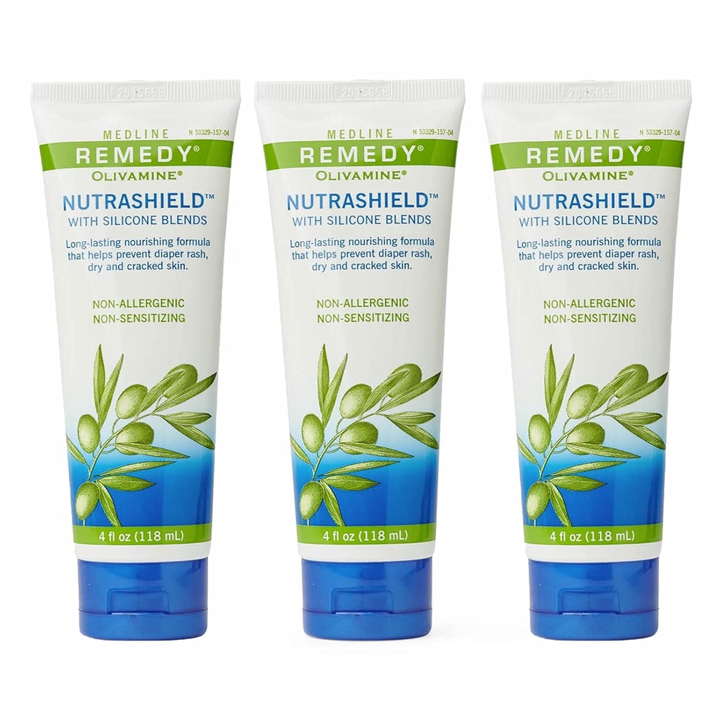 Medline Remedy Nutrashield, Skin Protection, Relieves Chapped atau Cracked Skin, Ideal untuk Dry Denuded Skin, 4 oz (Paket 3)