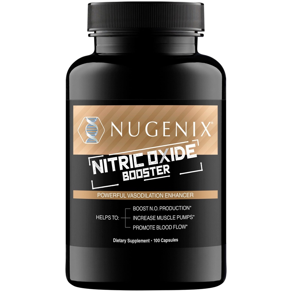 Nuclex Nitric Oxide Booster Suplemen - Nitric Oxide Flow, L-Arginine, L- Citrulline, Pine Bark Extract - Vasodilator - 100 Kapsul