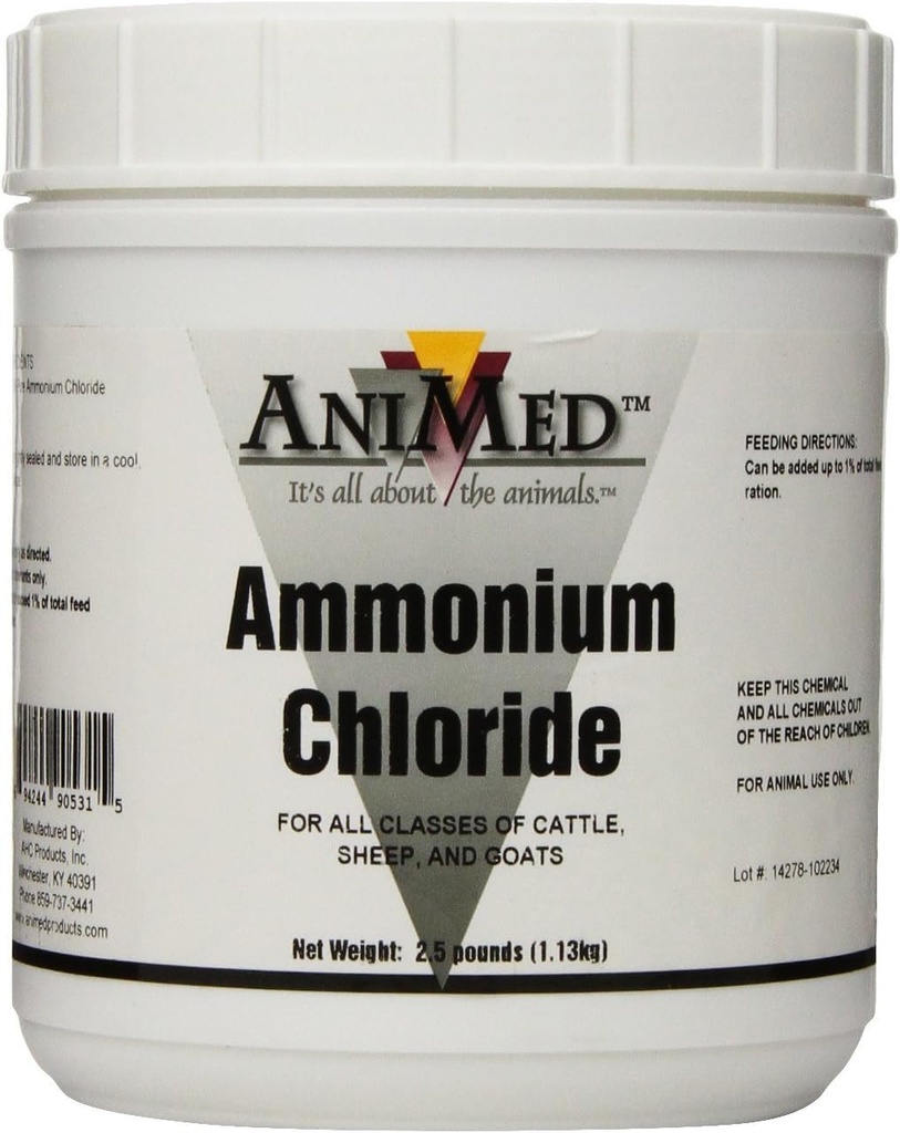 Powder Animed 99.9- Percent Ammonium Chloride untuk Horse Dogs Cats Sapi Domba dan Kambing, 2.5 Pound...
