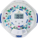 SenyerKare 28-Day Otomatis Pill Dispenser dengan Alarm & Alzheimer Care, Medication Organizer w / Easy- Baca LCD Tampilan, Suara & Cahaya & Kunci Alerts untuk Obat-obatan, Vitamin, Suplemen, Clear Lid