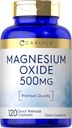 Carlyle Magnesium Oxide 500mg 124; 120 Capsules 14; Premium Quality 14; Non-GMO dan Gluten Free Suplemen