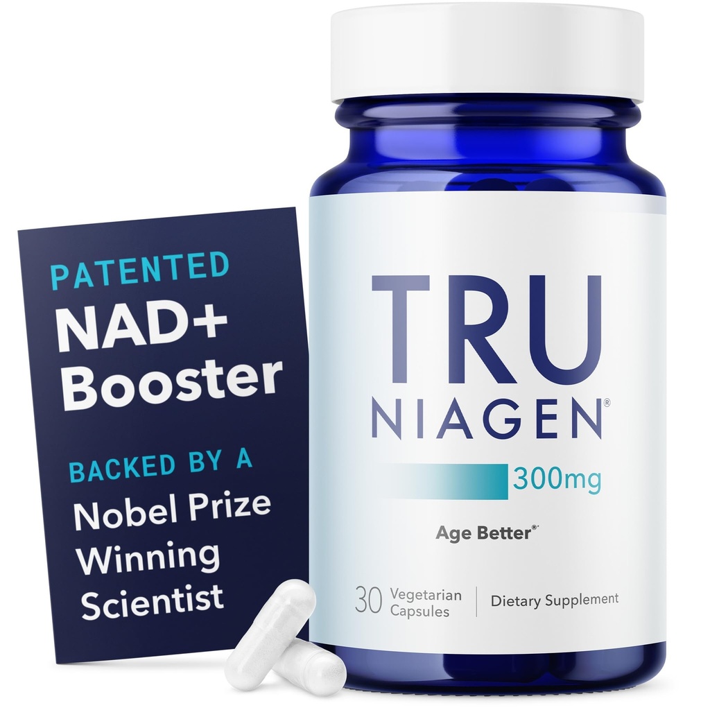 TRU NIAGEN Patented NAD + Supplemen untuk Anti Aging and Cell Regeneration, 300 mg Niagen, 30 Servids 124; Pasokan Energi Cellular, Brain, Muscle 124; Nicotinamide Riboside (NR) Ambil 1 Harian 124; 1 Botol