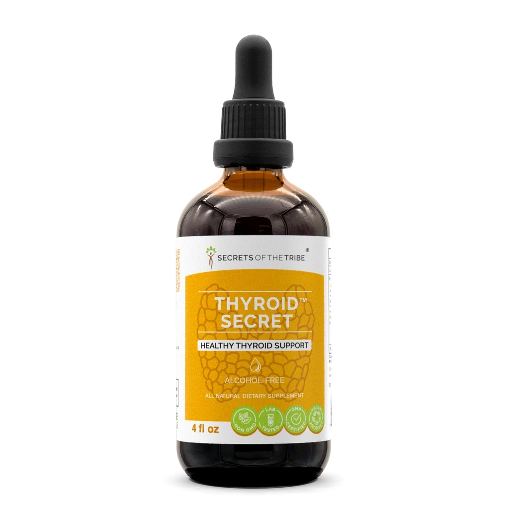Rahasia Suku - Thyroid Rahasia, Kesehatan Thyroid Dukungan, Herbal Suplemen Blend Menjatuhkan Alcohol- Ekstrak Liquid Bebas (4 fl oz)