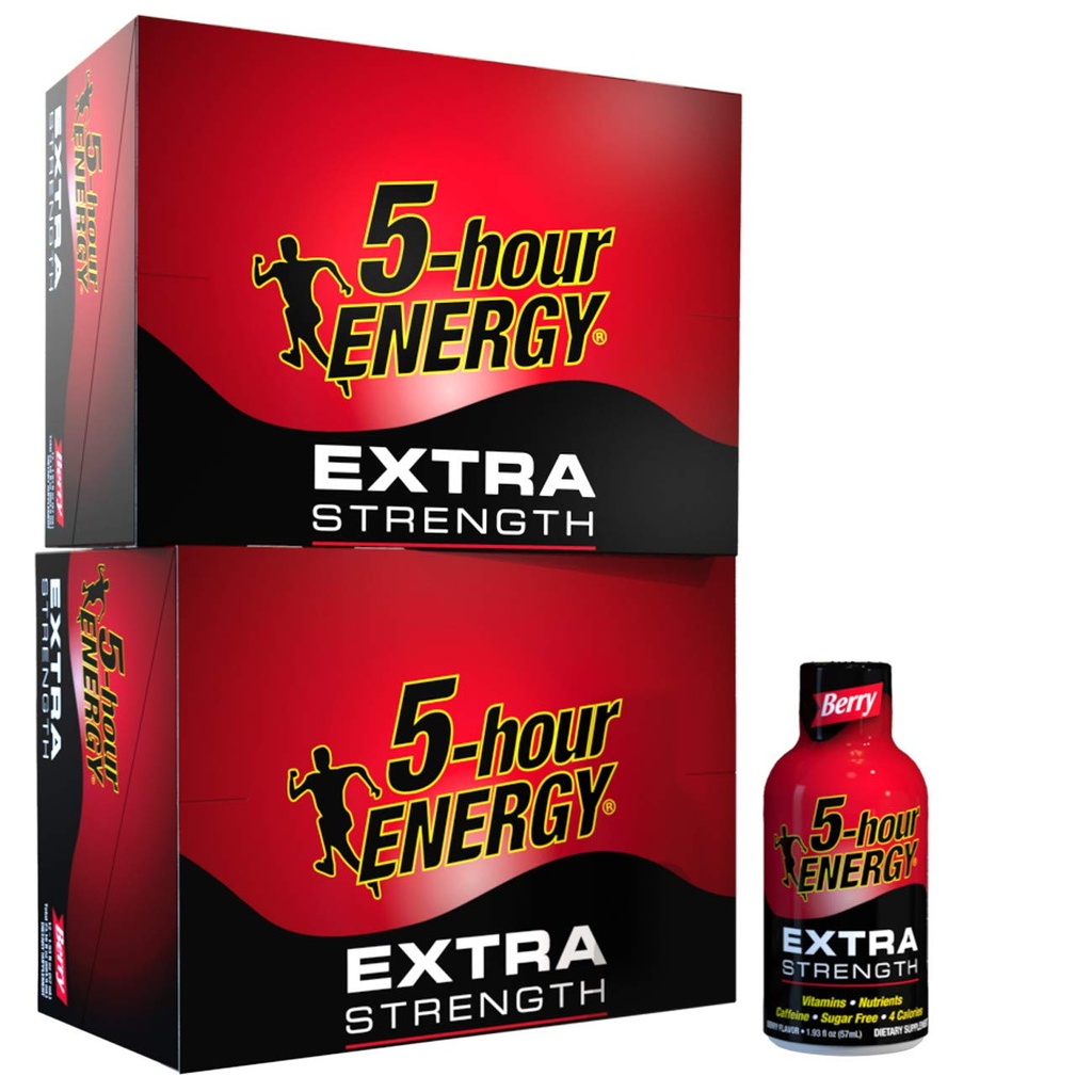 5 Jam Energi Shot, Ekstra Kekuatan Berry, 1.93 oz. 24 pak