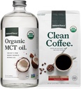 Natural Force Organic Ground Clean Coffee + Organic MCT Oil Bundle - 100% Pure Coconut MCTs & Mold & Mycotaxin Free Coffee - Non-GMO, Keto, Paleo, and Vegan - 10 Oz Bag dan 32 Oz Glass Bottle
