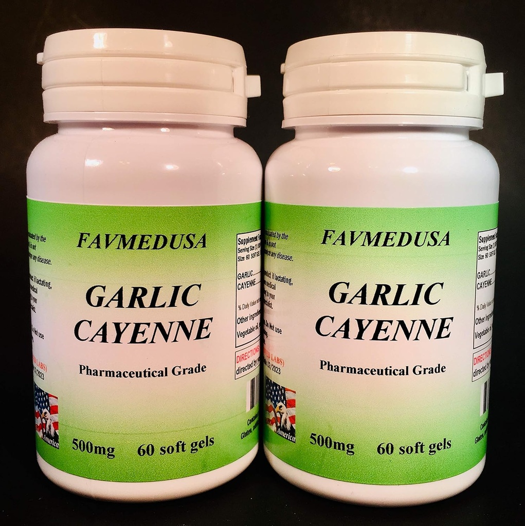 Bawang putih Cayenne, Dibuat di Amerika Serikat - 120 (2x60) softgels