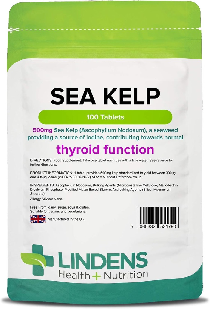 Linden Kelp Tablet 100 x 500mg High Potency 1-a- Day