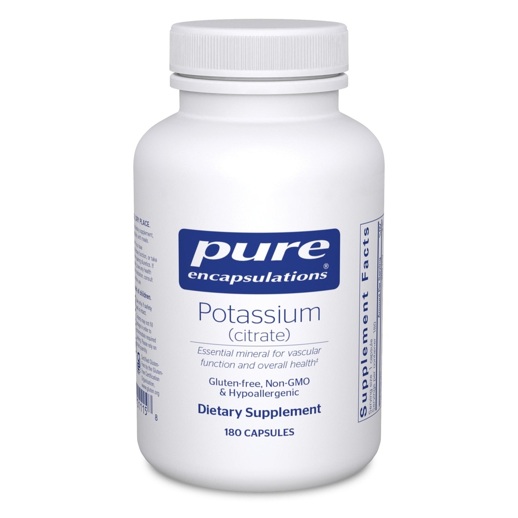 Mutu Ensulations Pottasium (Citrate) - Ensitious Electrolite Suplement untuk Mendukung Fungsi Nerve & Muscle, Adrenal, Hormones, Heart Health & Energy * - Potolar Citsule Capsule - 180 Capsules