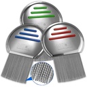 Lice Comb - (Pack of 3) Head Lice Treatment that 's Individually Pactaged Professional Stainless Steel Louse dan Nit Combs Menghapus Telur dengan Tips Bertengkar untuk Kenyamanan