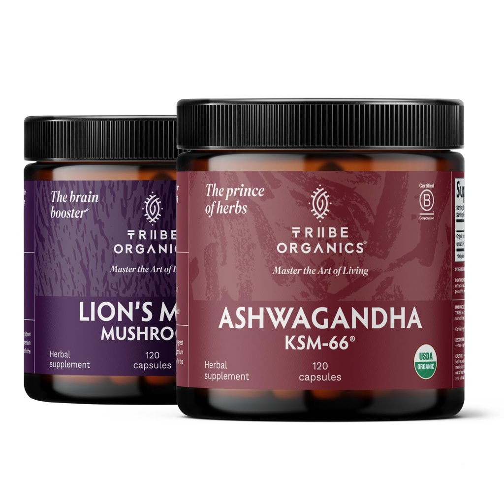 LOKASI TRIBE NOOTROPIC Duo - KSM66 Ashwagandha + Organic Lion Mane - Beyond Focus, Mind Awareness and Mind Health