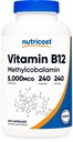 Nutricost Vitamin B12 (Methylcobalamin) 5000mcg, 240 Capsules - Vegetarian Caps, Non-GMO, Gluten Free B12 Supplemen