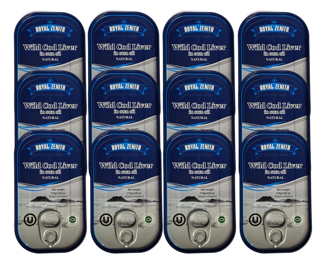Royal Zenith Islandia Wild Cod Liver 4.05oz / 1115g Pack of 12