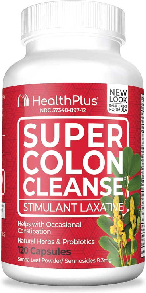 Kesehatan Plus Super Colon Cleanse Laxative, 530 Miligram, 120 Cacah (Paket 1)