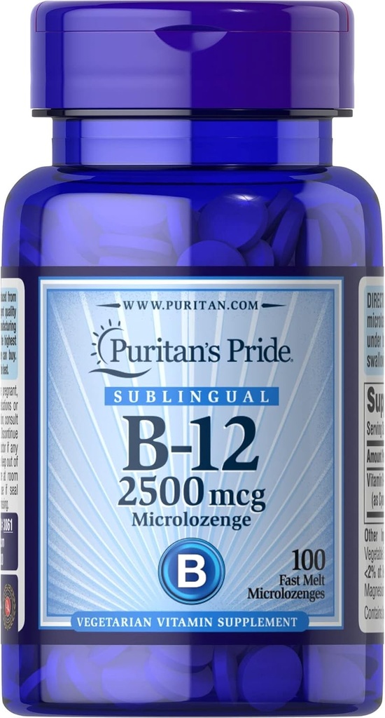 Puritan 's Pride Vitamin B-12 2500 mcg Microlozenges, 100 Count