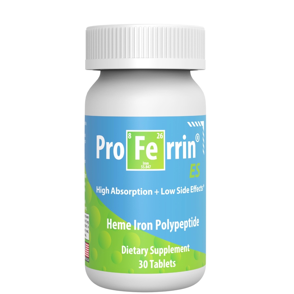 Proferrin... 10.5mg tinggi Absorbing Heme Iron Polypeptide. Dibuat di Amerika Serikat. 30 tablet. Mudah di The Gut. Tidak terpengaruh oleh kopi, Calcium, atau PPI.