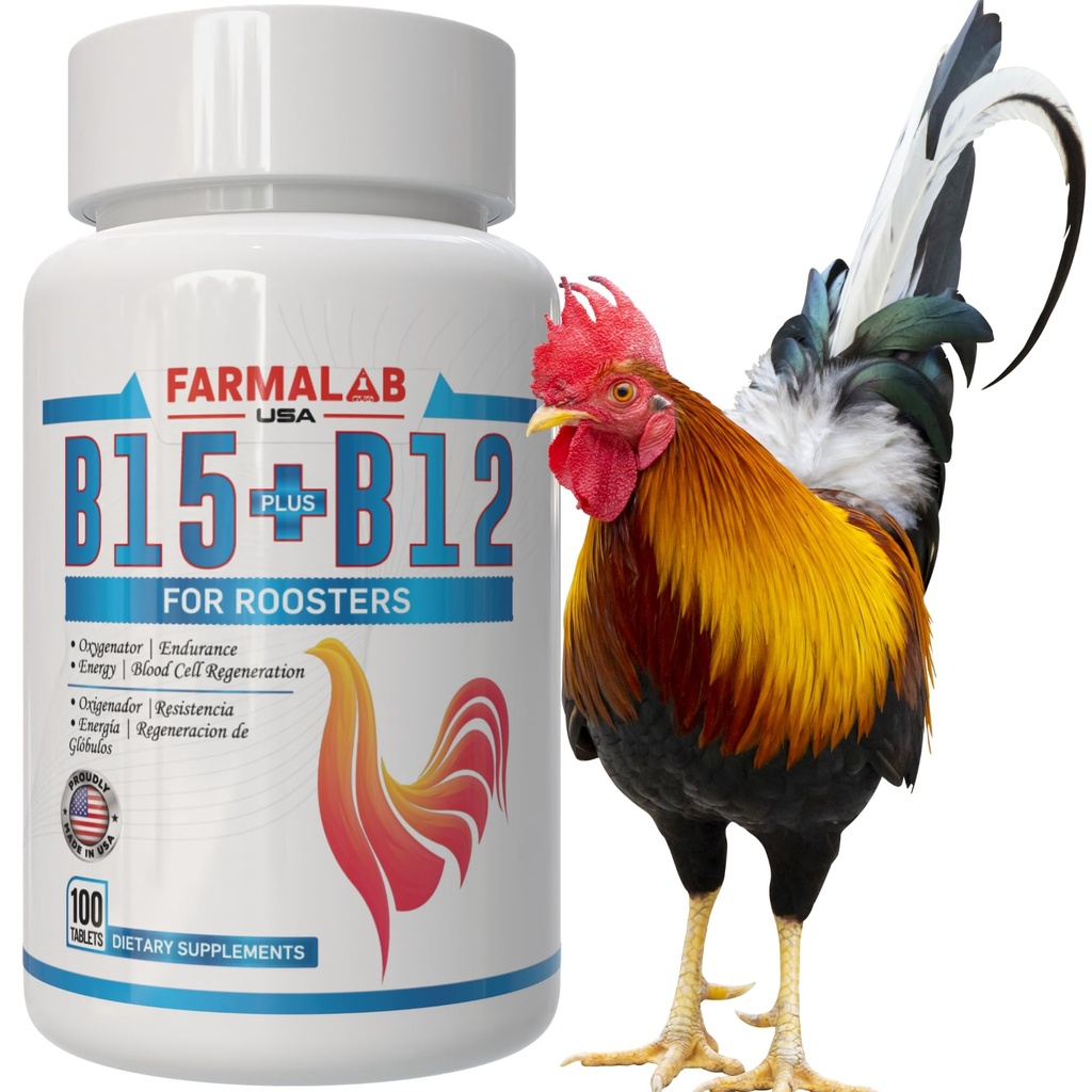 Farmalab B12 B15 untuk Roosters B15 B12 para Gallos 100 Tablet