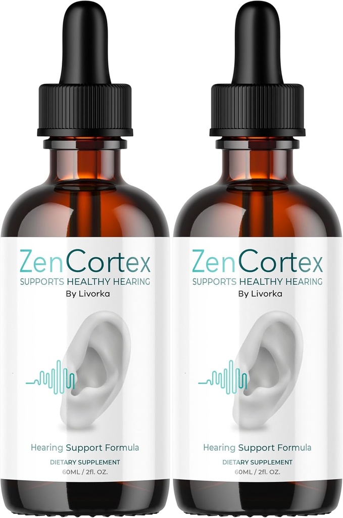 LIVORKA ZenCortex Drops, Suplemen Liquid for Ear Health, Support Healthy Healthy Hearing, 2 Bottles for 60 Days - Pack of 2