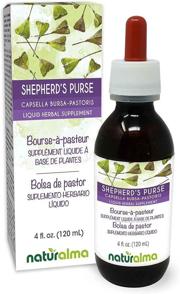 Purse Gembala Natualma (Capsella Bursa- passtoris) tanaman Alcohol- Free Tincture - Ekstraksi minyak oz fl dalam Drops - Herbal Supplemen - Vegan