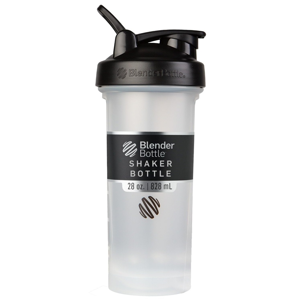 BlenderBottle Classic V2 Shaker Bottle Perfect for Protein Shakes and Pre Workout, 28-Ounce, Clear / Black