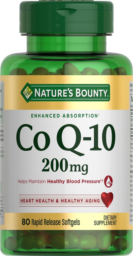 Nature 's Bounty CoQ10, Supports Heart Health, Dietary Suplement, 200mg, 80 Rapid Relaks Softgels
