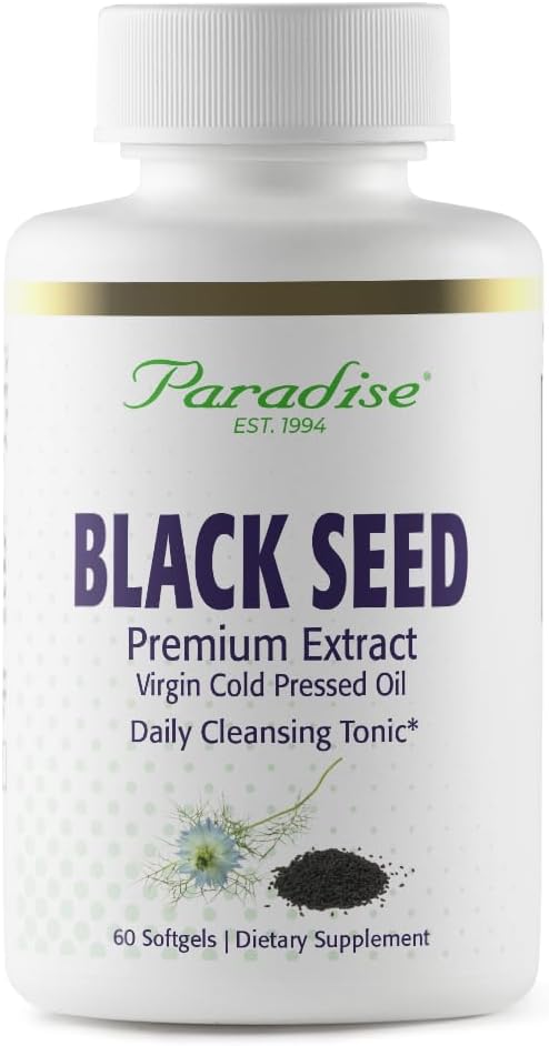 Paradise Black Seed Oil, Rich in Antioksidants, Immune Supporting, Super Power, Ultra Pure, Vegan, Non GMO, Gluten Free, 60 Softgel