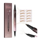 2-in-1 Curved Eyebrow Pen dan Eyeliner dengan 10Pcs Blow Stalensil, Microblading Eibrow Pencil dengan 4 Fork-Tip dan Curved Precise Tip, Waterproof dan Long Lasting Eyebrow Pencience untuk Perempuan, Pirang Cahaya