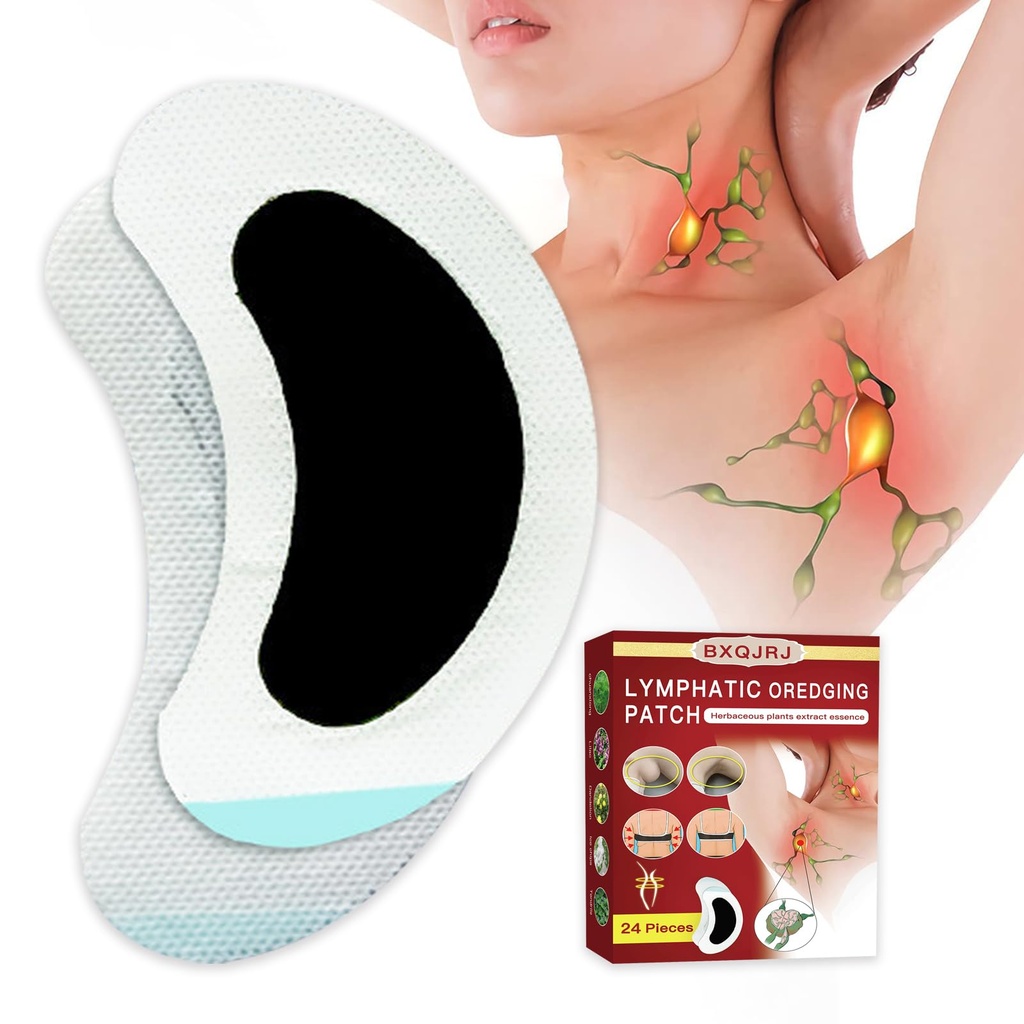 24Pcs / Box Herbal Nodes Patch, Lymphatic Drainage Patch / Patch, Herbal Lymphatic Drainage Care Patch, Neck Lymph Nodes Patch, Lymphatic Massage for Men and Women