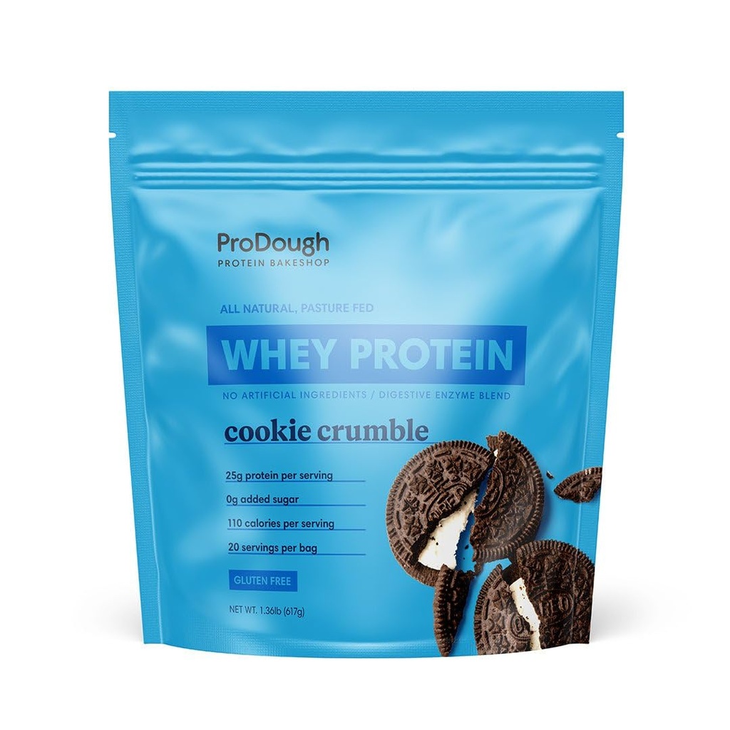 ProDough Gourmet Whey Isolate Hydrolizor Powder untuk Shake Mix-Easy Digest Enzyme Blend, 25g Protein per Serving, Natural Ingrediens, Gluten Free, Keto Friendly (Cookie Crumble)