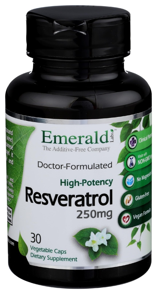 Emerald Labs Resveratrol - Dietary Suplemen dengan Resveratrol untuk Cellular dan Cardiovascular Dukungan - 30 Vegetable Capsules