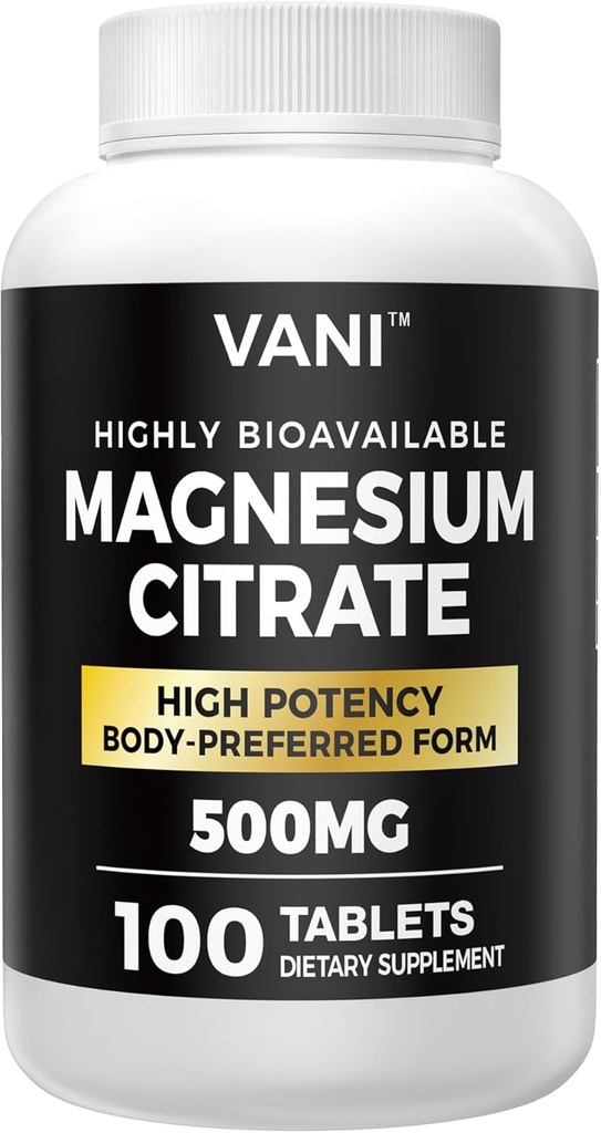 Magnesium Citrate 500MG 100 tablet- Safe Vegan, High Absorpsi
