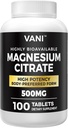 Magnesium Citrate 500MG 100 tablet- Safe Vegan, High Absorpsi