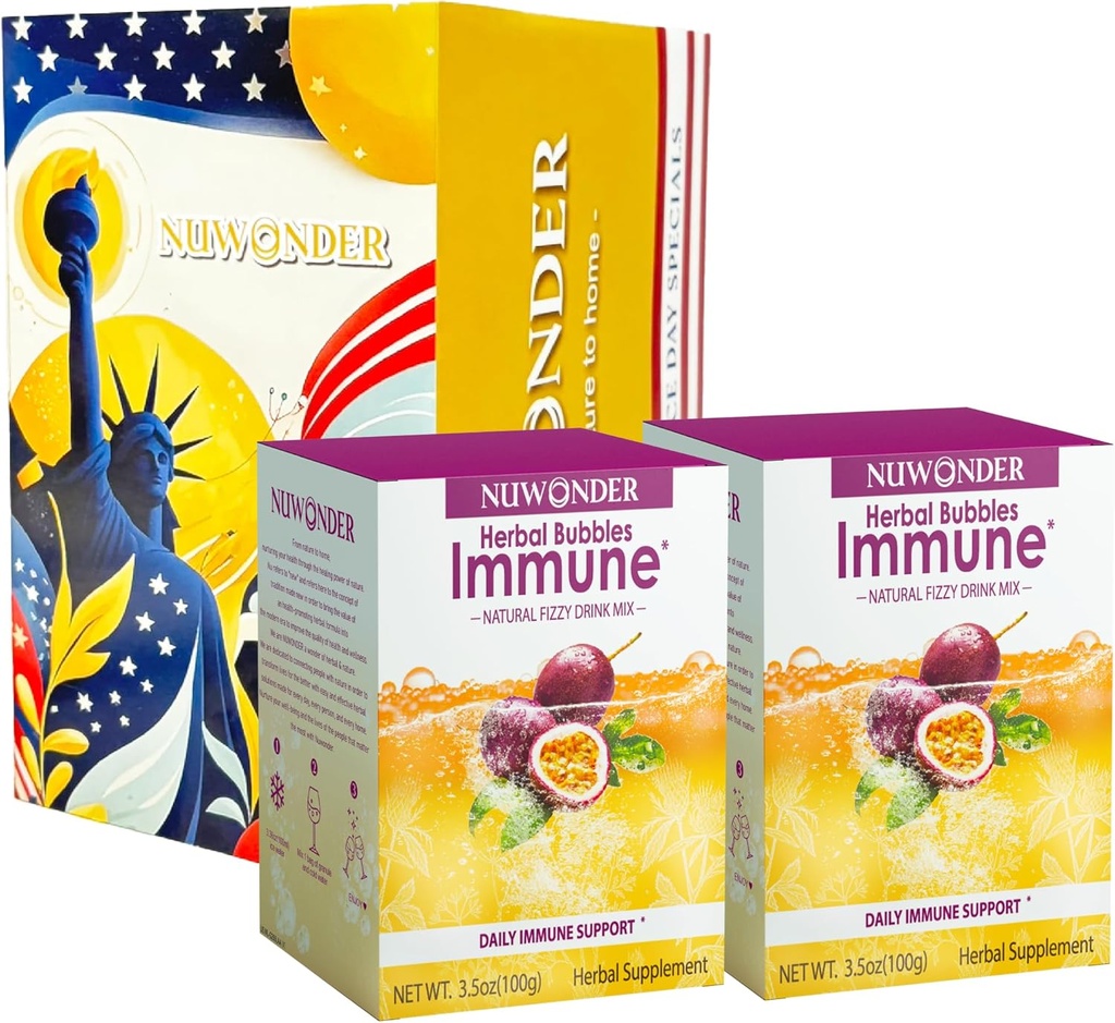 Ammune Booster Fizzy Drink Mix Herbal Suplemen Dibuat dengan Astragalus, Ginger, Jujube, Atractylodes, Passion Fruit, No Artificial, 10pack (2 Boxes)
