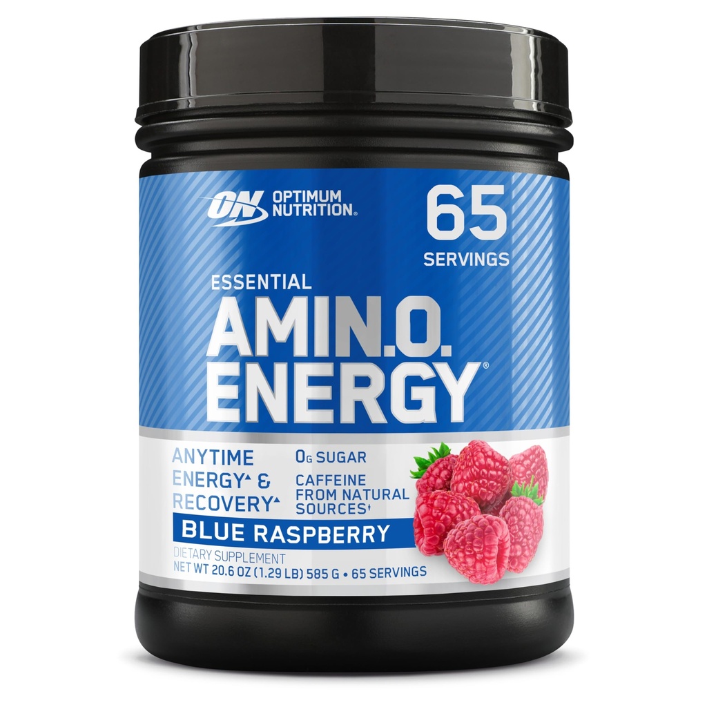Optimum Nutrition Amino Energy - Pre Workout with Green Tea, BCAA, Acids, Keto Friendly, Green Coffee Extract, Energy Powder - Blue Raspberry, 65 Servings (Packaging May Wary)