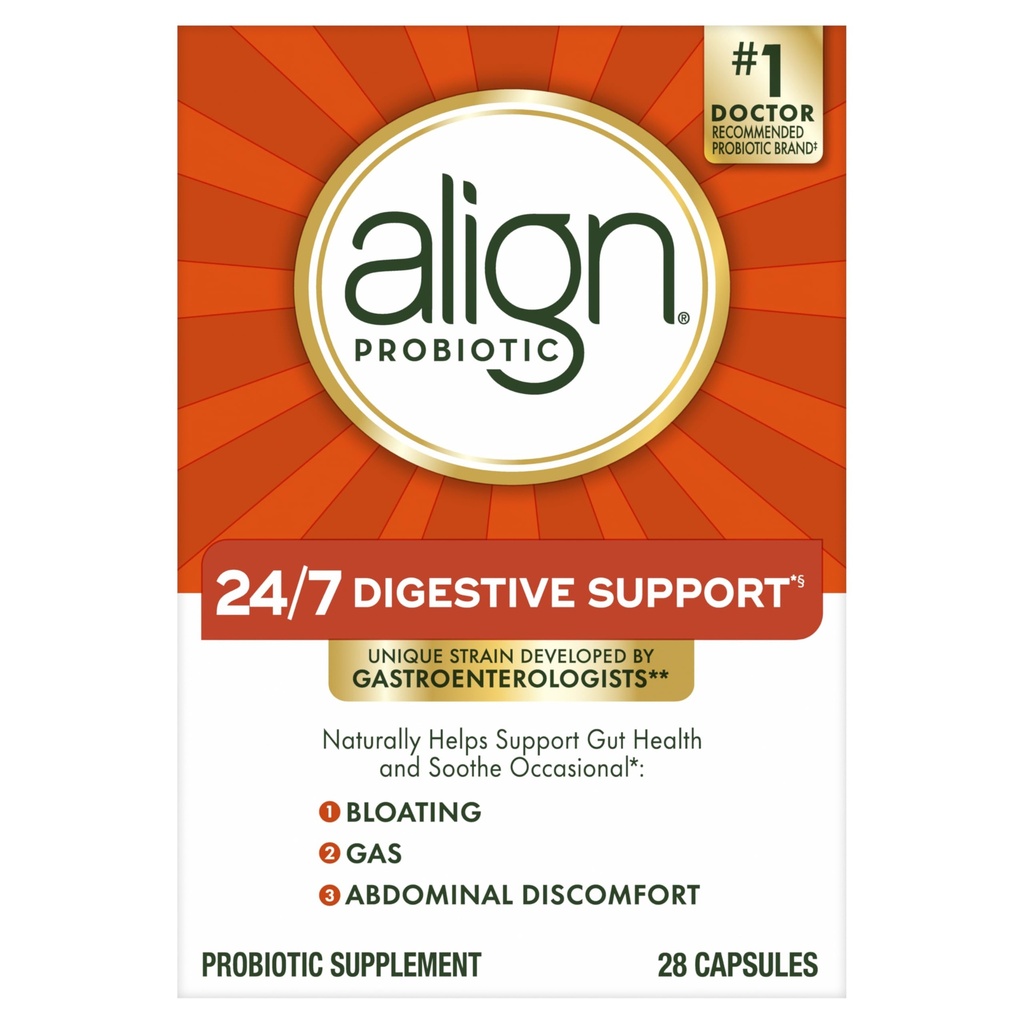 Probiotik Align, Probisit for Women and Men, Daily Probiotic Suplement for Digetical Health *, # 1 Rekomendated Probiotic by Doctors and Gastroenterologists, 28 Capsules