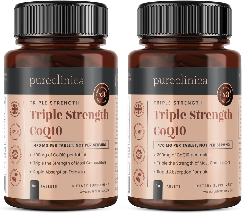 puberica Fermentasi CoQ10 300mg x 180 tablet (2 Botol 90 Tablet) - 6 Bulan Suppply. Non GMO, USP Grade. dengan tambahan Vitamin C & Black Pepper Extract untuk Absorpsi.