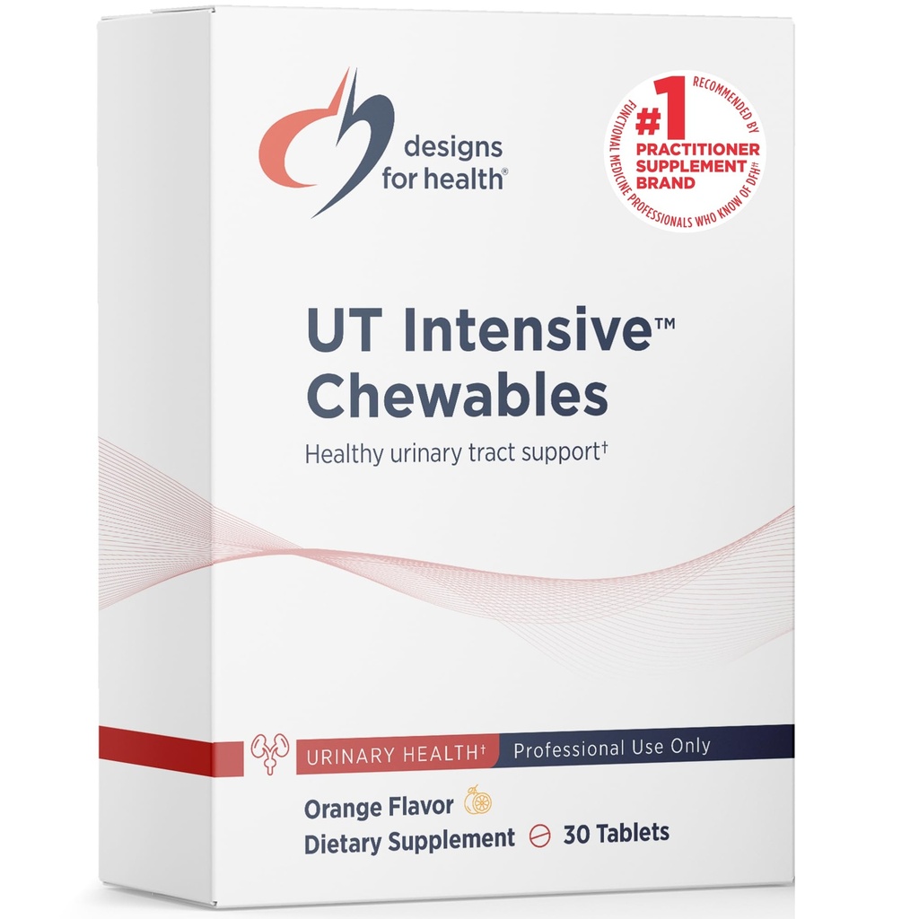 Design untuk Kesehatan D-Mannose dengan Cranberry Chewables - UT Intensive Chews untuk Perempuan + Men, Urinary Tract Support with Cranberry Extract - Natural Orange Flavor - Vegan (30 Tablet)