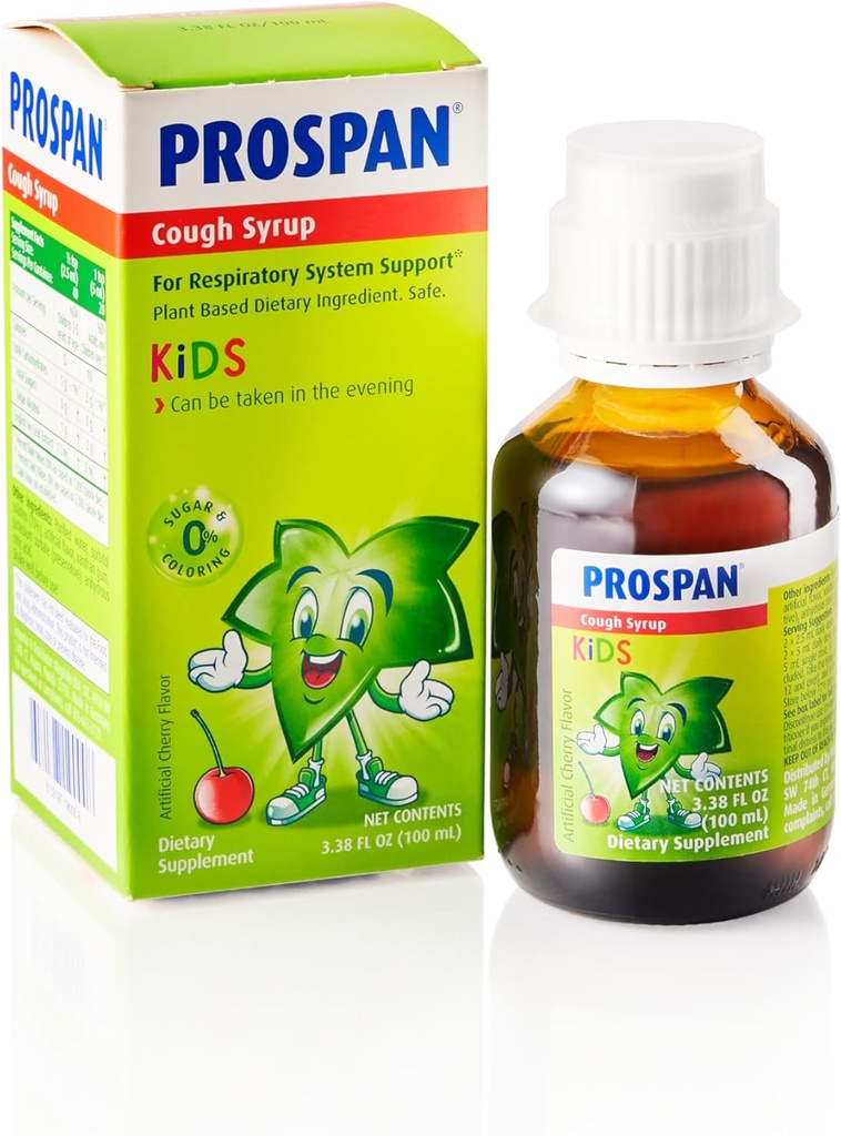 Prospian / Abrilar Kids Cough Syrup + Mucus dengan Proprietary Ivy Leaf Extract Ea575 - Choothes Cough, Mucus Relief, No Sugar, Non-Drowsy, Alcohol- Free, Drug-Free - 100 mL