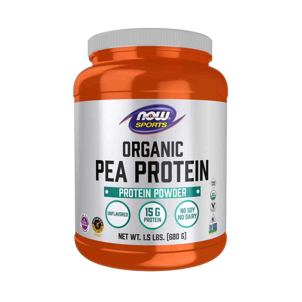 NOW Foods Sports Nutition, Certified Organik Protein 15 Grams, Bubuk tanpa rasa, 1.5 Pound