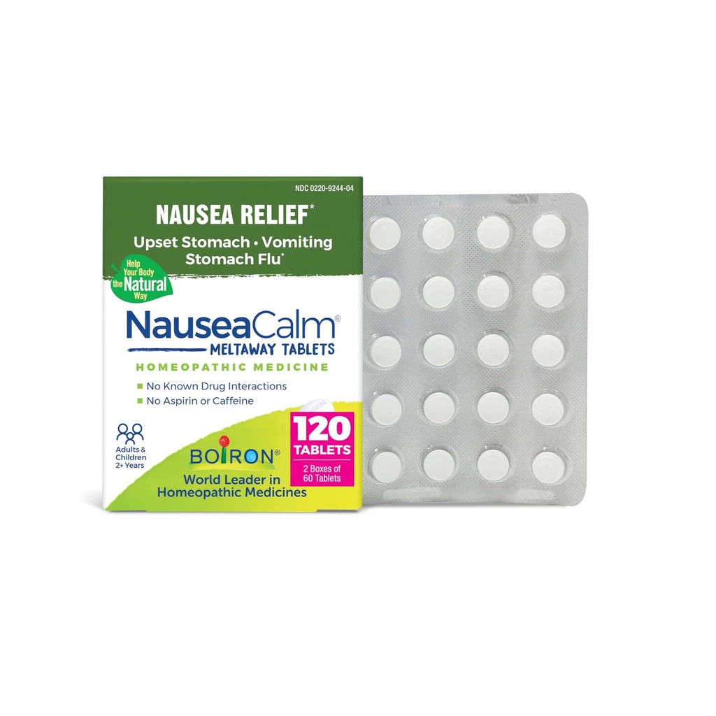 Boiron NauseCalle Relief for Upset Stomach, Nausea, and Vomiting Because to Homach Flu, Overindulgence, or Motion Sickness - Non-Drowsy - 120 Count (2 Pack of 60)