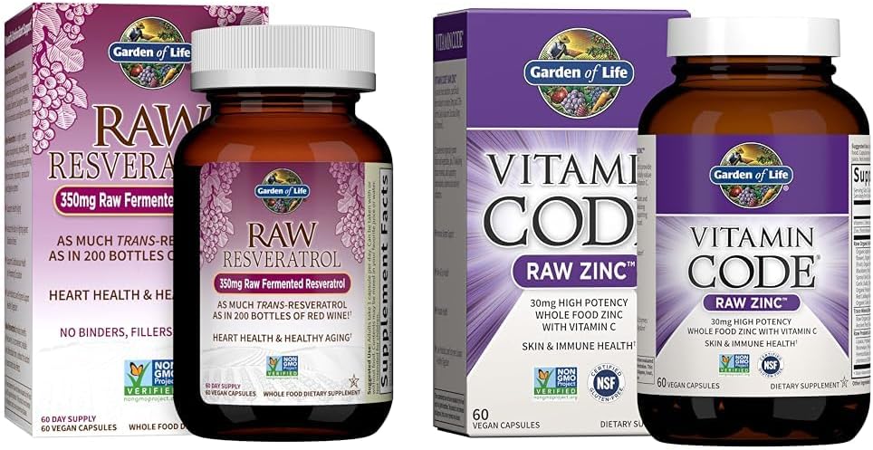 Party of Life Heart Resveratrol Suplemen & Zinc Suplemen 30mg Potency Tinggi Raw Zinc dan Vitamin C Multimineral Suplemen