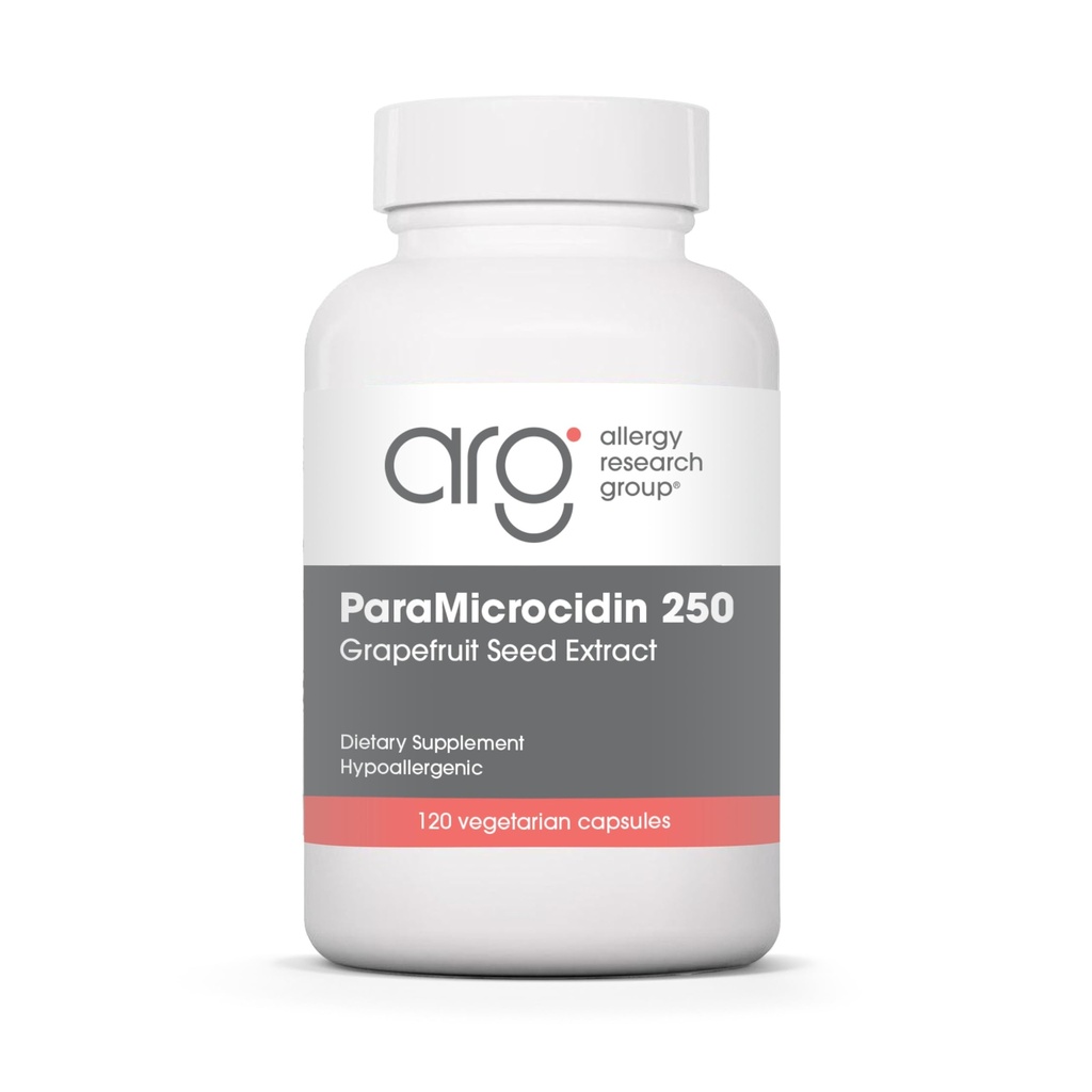 Kelompok Penelitian Alergy ParaMicrocidin 250 Tambahan - Ekstrak Benih Grapefruit 500mg, Mendukung Fungsi Metabolik, Kontaminan Bebas, Kapsul Vegetarian - 120 Count