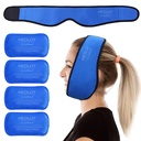 Lotfancy Face Ice Pack Lick for TMJ, Wise Teeth, with 4 concessible Hot Therapy Geel Packs, Pack Pain Relief for Head, Oral and Facial Becgery, Dental Implants, Blue