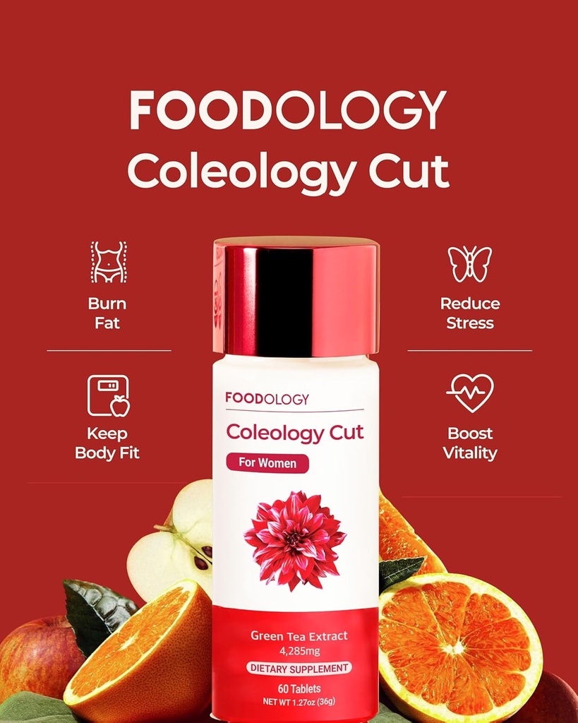 FoodoLOGY Coleology Cut (Pack of 1-60 Tablet, 30 Hari) - Green Tea Extract. Vitamin & Mineral.