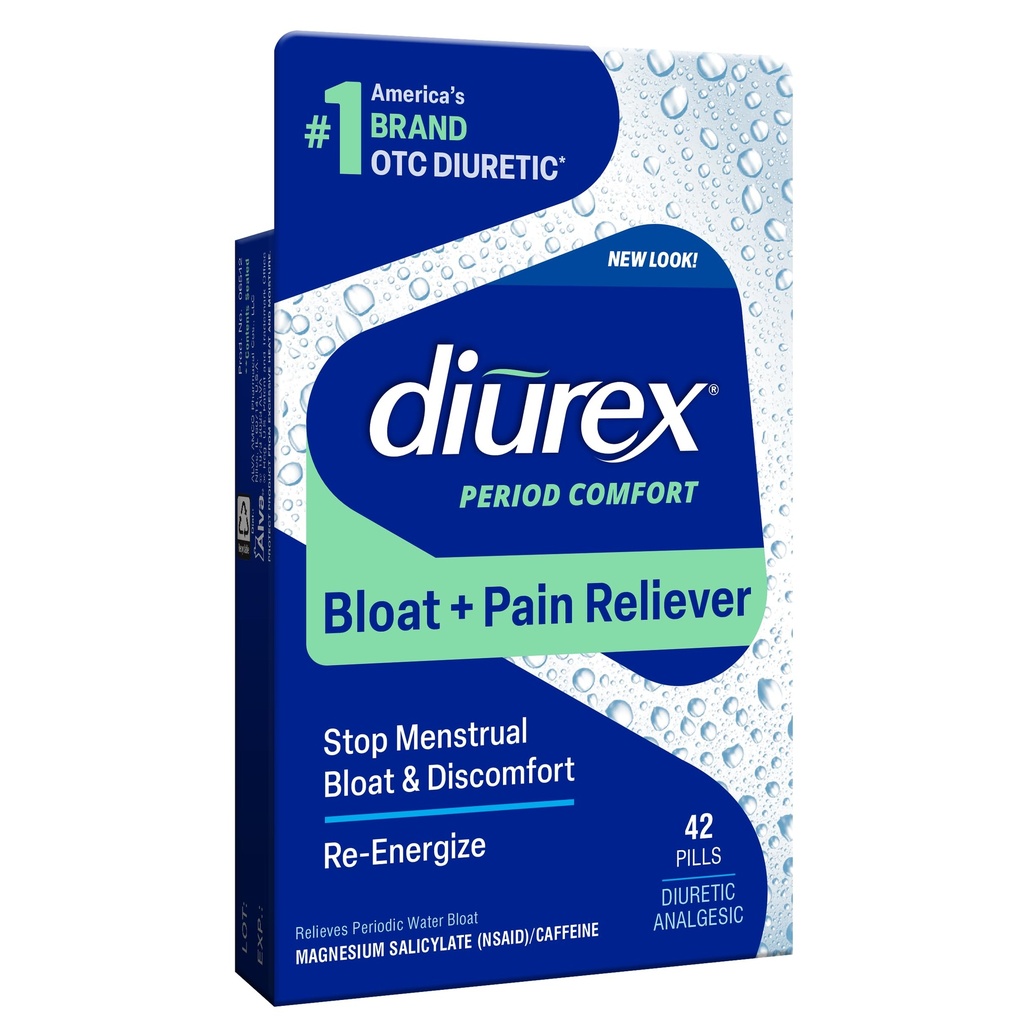 Diurex Pill + Pain Relief - Relieve Water Bloat, Kram, & Fatigue - 42 Count